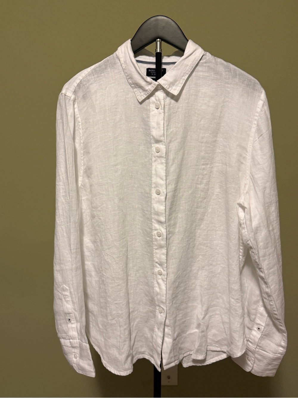 NWT J.Crew Baird McNutt  White Irish Linen Blouse Slim Fit Sz 12 (22" P2P)